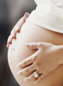 stomach of a pregnant woman